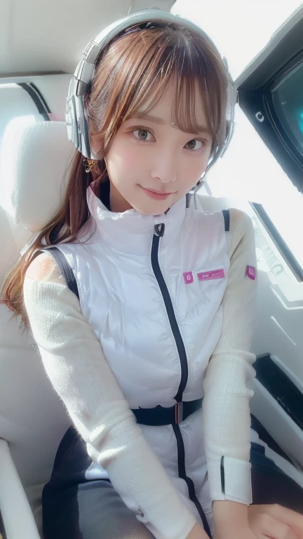 (masterpiece:1.5)、(Realistic:1.5)、(highest quality:1.4、8k、RAW Photos)、
Ultra-high resolution、Professional Lighting、Perfect dynamic composition、Photographed indoors、
Film Grain、chromatic aberration、(Bokeh:1.1)、
Frank、Sophisticated、charm、Ultra-realistic、Attention to detail、Golden Ratio、
(1 girl)、Slender girl、Delicate and charming girl、Cute Woman:1.4、
Serious expression、Looking at the audience、Sculptural installation、Sit on the sofa and relax、
Light brown hair、Shiny Hair、Hairstyle: Ponytail、
real skin、
Shut your mouth.、Beautiful Eyes、double eyelid、Thin arms、、
、Show off your thighs,(astrovest):5,(shiny white log downvest):3,BREAK ((Detailed face, Professional photography)), ((NSFW, zettai ryouiki, 1 girl)), Ultra-high resolution, (Realistic: 1.4), RAW Photos, highest quality, (PhotoRealistic Stick), concentrated, Soft Light, ((30 years old)), ((Japanese)), (( (Young Face))), (surface), (Depth of written boundary), masterpiece, (Realistic),(inside ISS):3, woman, ,astrovest:2,headphone:2,smartwatch,,bangs, ((1 girl)),(black sleeves):2,(black tights):2,inside spacestation,inside spacecraft,,zero gravity,smile,open leg,blush:1.5,hidden hands,neotech