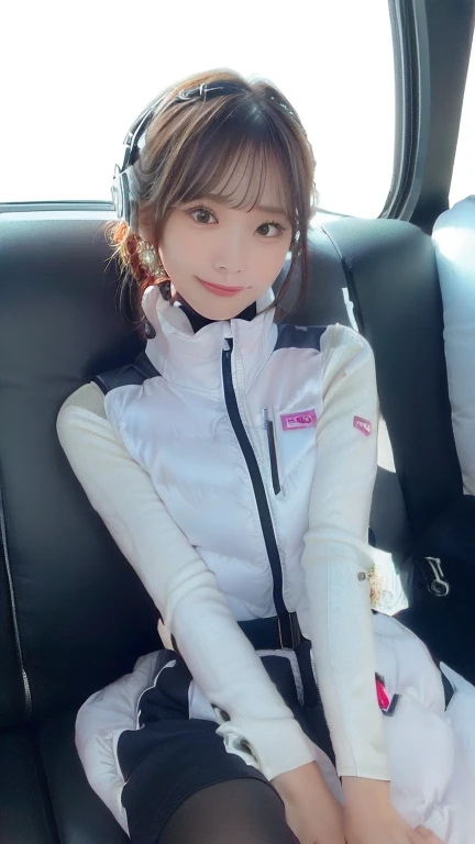 (masterpiece:1.5)、(Realistic:1.5)、(highest quality:1.4、8k、RAW Photos)、
Ultra-high resolution、Professional Lighting、Perfect dynamic composition、Photographed indoors、
Film Grain、chromatic aberration、(Bokeh:1.1)、
Frank、Sophisticated、charm、Ultra-realistic、Attention to detail、Golden Ratio、
(1 girl)、Slender girl、Delicate and charming girl、Cute Woman:1.4、
Serious expression、Looking at the audience、Sculptural installation、Sit on the sofa and relax、
Light brown hair、Shiny Hair、Hairstyle: Ponytail、
real skin、
Shut your mouth.、Beautiful Eyes、double eyelid、Thin arms、、
、Show off your thighs,(astrovest):5,(shiny white log downvest):3,BREAK ((Detailed face, Professional photography)), ((NSFW, zettai ryouiki, 1 girl)), Ultra-high resolution, (Realistic: 1.4), RAW Photos, highest quality, (PhotoRealistic Stick), concentrated, Soft Light, ((30 years old)), ((Japanese)), (( (Young Face))), (surface), (Depth of written boundary), masterpiece, (Realistic),(inside ISS):3, woman, ,astrovest:2,headphone:2,smartwatch,,bangs, ((1 girl)),(black sleeves):2,(black tights):2,inside spacestation,inside spacecraft,,zero gravity,smile,open leg,blush:1.5,hidden hands,neotech