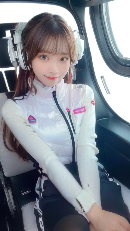 (masterpiece:1.5)、(Realistic:1.5)、(highest quality:1.4、8k、RAW Photos)、
Ultra-high resolution、Professional Lighting、Perfect dynamic composition、Photographed indoors、
Film Grain、chromatic aberration、(Bokeh:1.1)、
Frank、Sophisticated、charm、Ultra-realistic、Attention to detail、Golden Ratio、
(1 girl)、Slender girl、Delicate and charming girl、Cute Woman:1.4、
Serious expression、Looking at the audience、Sculptural installation、Sit on the sofa and relax、
Light brown hair、Shiny Hair、Hairstyle: Ponytail、
real skin、
Shut your mouth.、Beautiful Eyes、double eyelid、Thin arms、、
、Show off your thighs,(astrovest):5,(shiny white log downvest):3,BREAK ((Detailed face, Professional photography)), ((NSFW, zettai ryouiki, 1 girl)), Ultra-high resolution, (Realistic: 1.4), RAW Photos, highest quality, (PhotoRealistic Stick), concentrated, Soft Light, ((30 years old)), ((Japanese)), (( (Young Face))), (surface), (Depth of written boundary), masterpiece, (Realistic),(inside ISS):3, woman, ,astrovest:2,headphone:2,smartwatch,,bangs, ((1 girl)),(black sleeves):2,(black tights):2,inside spacestation,inside spacecraft,,zero gravity,smile,open leg,blush:1.5,hidden hands,neotech