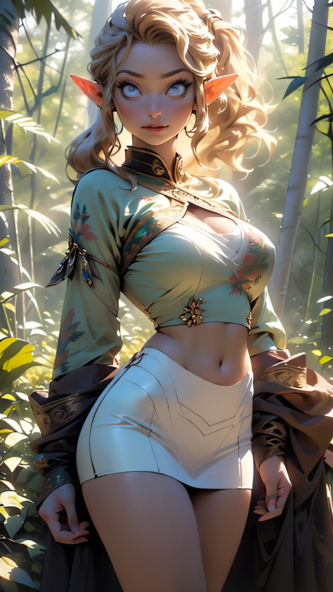 (best quality,4k,8k,highres,masterpiece:1.2),ultra-detailed,(realistic,photorealistic,photo-realistic:1.37),portraits,natural lighting,medium:oil painting,beautiful detailed green eyes,beautiful detailed lips,extremely detailed eyes and face,long blonde wavy hair,great smile,curvy body viewed from behind,sitting, magical realism-realistic.