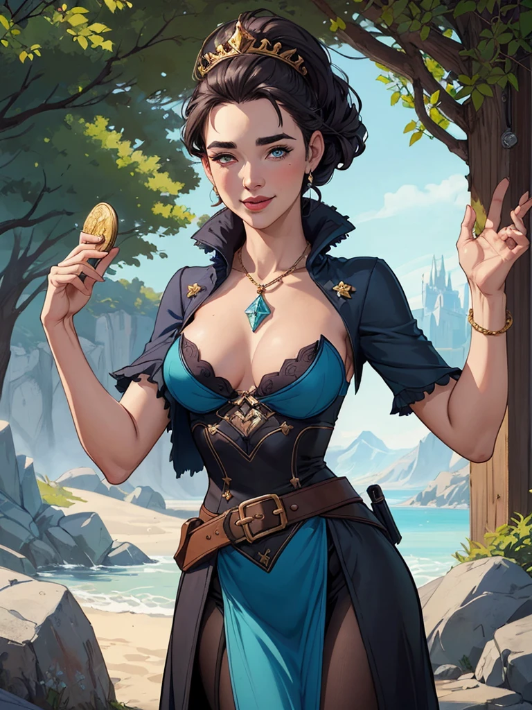 Personagem mulher estilo atompunk Fiona rainha Anna de Arendelle com marcas de guerras Imagem de desenho animado de uma mulher .Ilustra??o estilo desenho animado, estilo de arte dos desenhos animados, estilo de arte dos desenhos animados, digital illustration style, estilo atompunk design de personagens altamente detalhado, arte digital detalhada coragem, Forest fan art, Design de personagens de retrato, beautiful digital illustration, retrato de alta qualidade, Arte em quadrinhos, mulher jovem cabelo com transas lindas . Queen Anna of ArendelleBeautiful lined eyes Medium large bust and wonderful sexy clothes. image expression of sexual desire from waist to head illustration Queen Anne of Arendelle atompunk style Fallout 4 style pose playboy magazine sensual witch Character cartoon style facial expression happy beautiful smile and six medium small portrait mode waist up with lots of gold around her other stones portrait precious mode waist up queen of the south Jennifer Connelly GTA scenery dominatrix gold coins chest with jewelry with her boyfriend, um homem com barba preta, armado com um estilo militar,