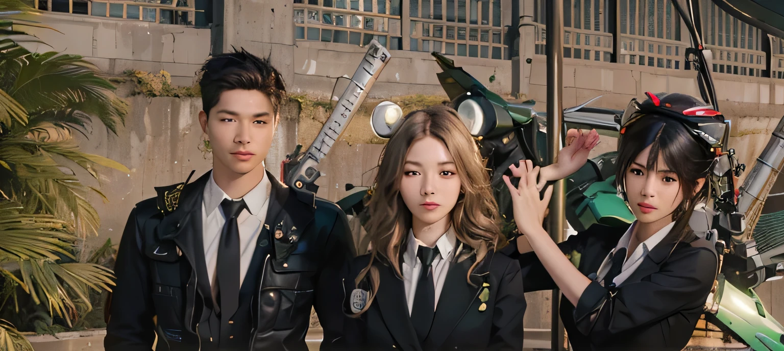 Highest image quality, outstanding details, ultra-high resolution, (realism: 1.4), the best illustration, favor details, highly condensed 1girl, with a delicate and beautiful face, dressed in a black and green mecha, wearing a mecha helmet, holding a directional controller, riding on a motorcycle, the background is a high-tech lighting scene of the future city.