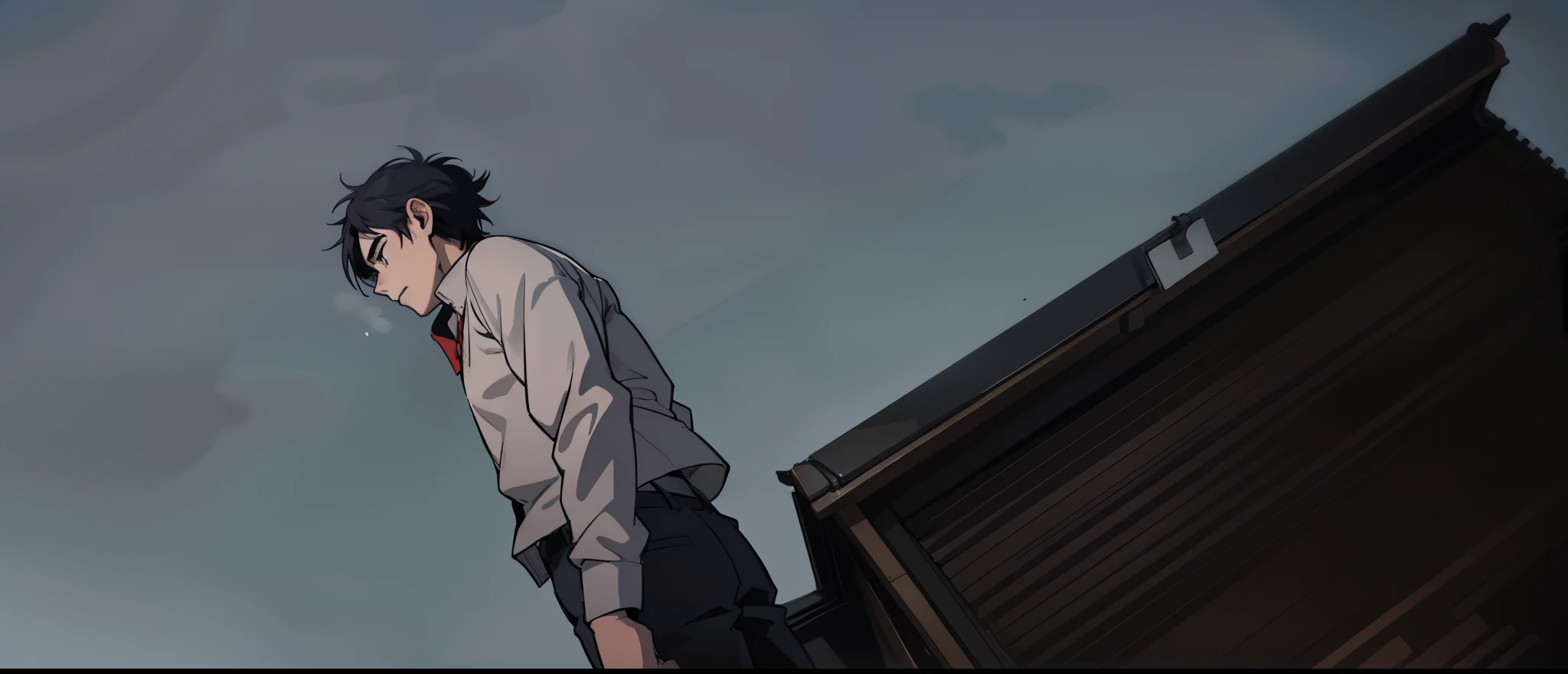 estilo comic anime 2d, a young man of 18 years sad