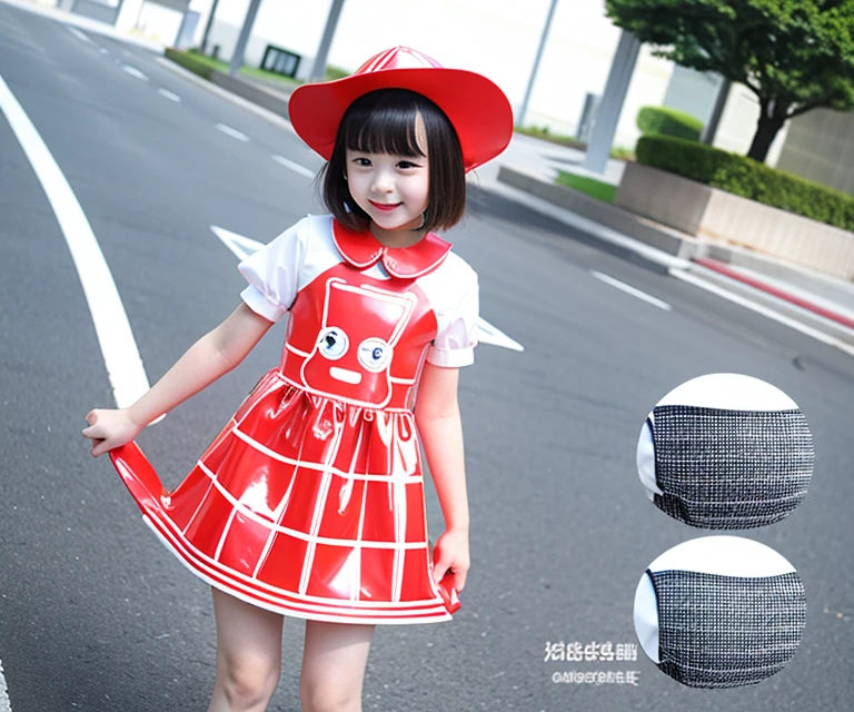 live-action female kindergartener Robotization graduate School Patent rubber dress Shiny body Experimental sample The robot is in a capsule