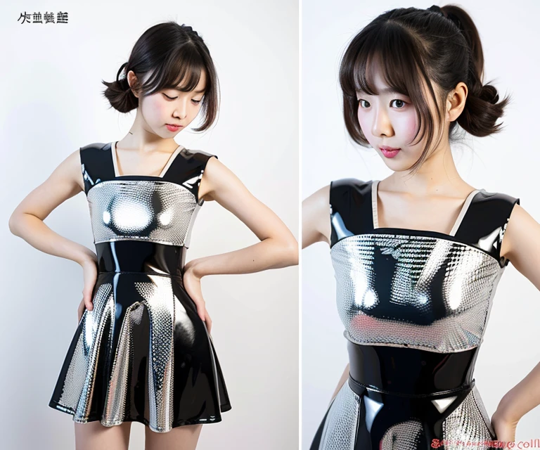 live-action female kindergartener Robotization graduate School Patent rubber dress Shiny body Experimental sample The robot is in a capsule