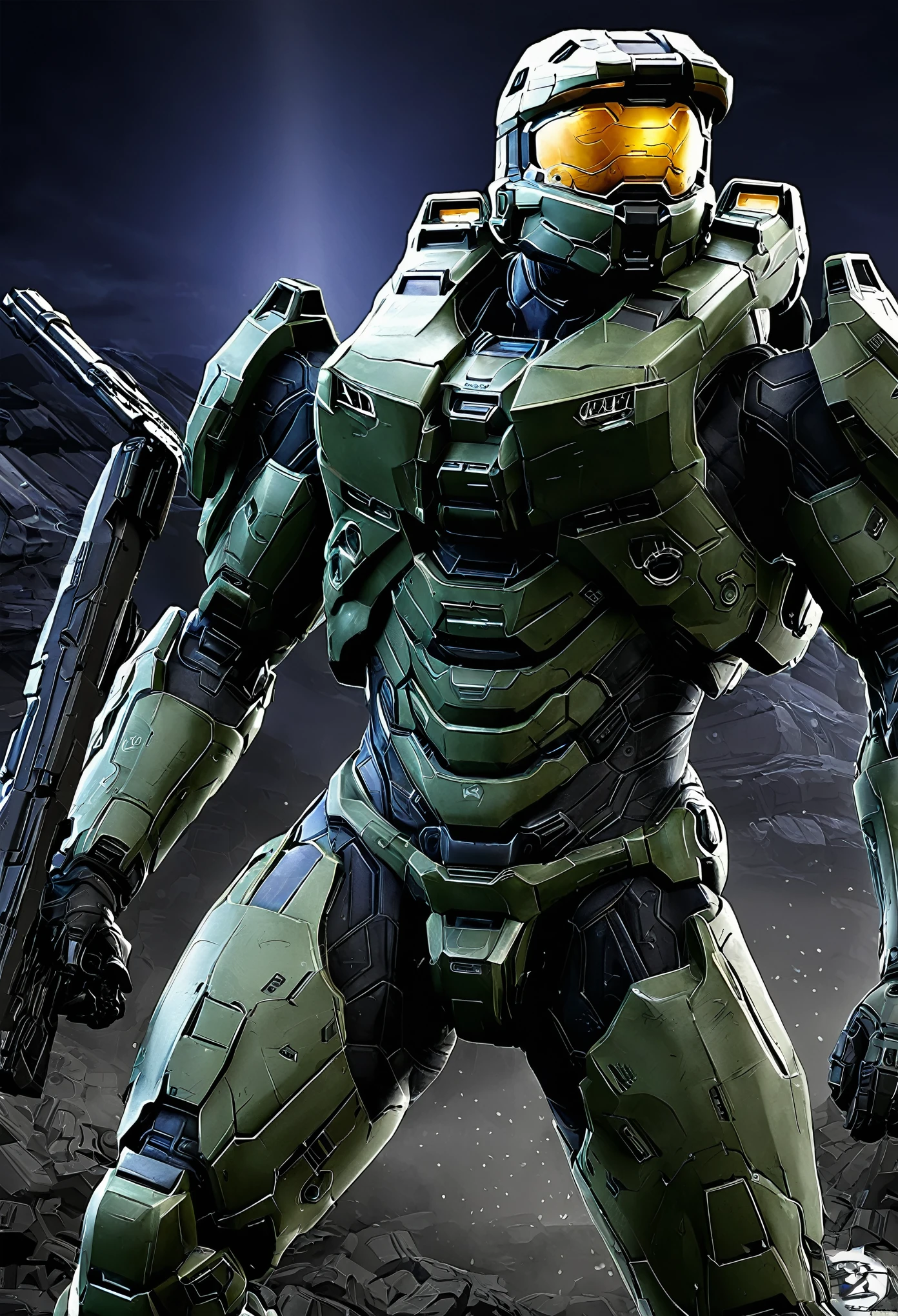 Un espartan de halo batallando con una
