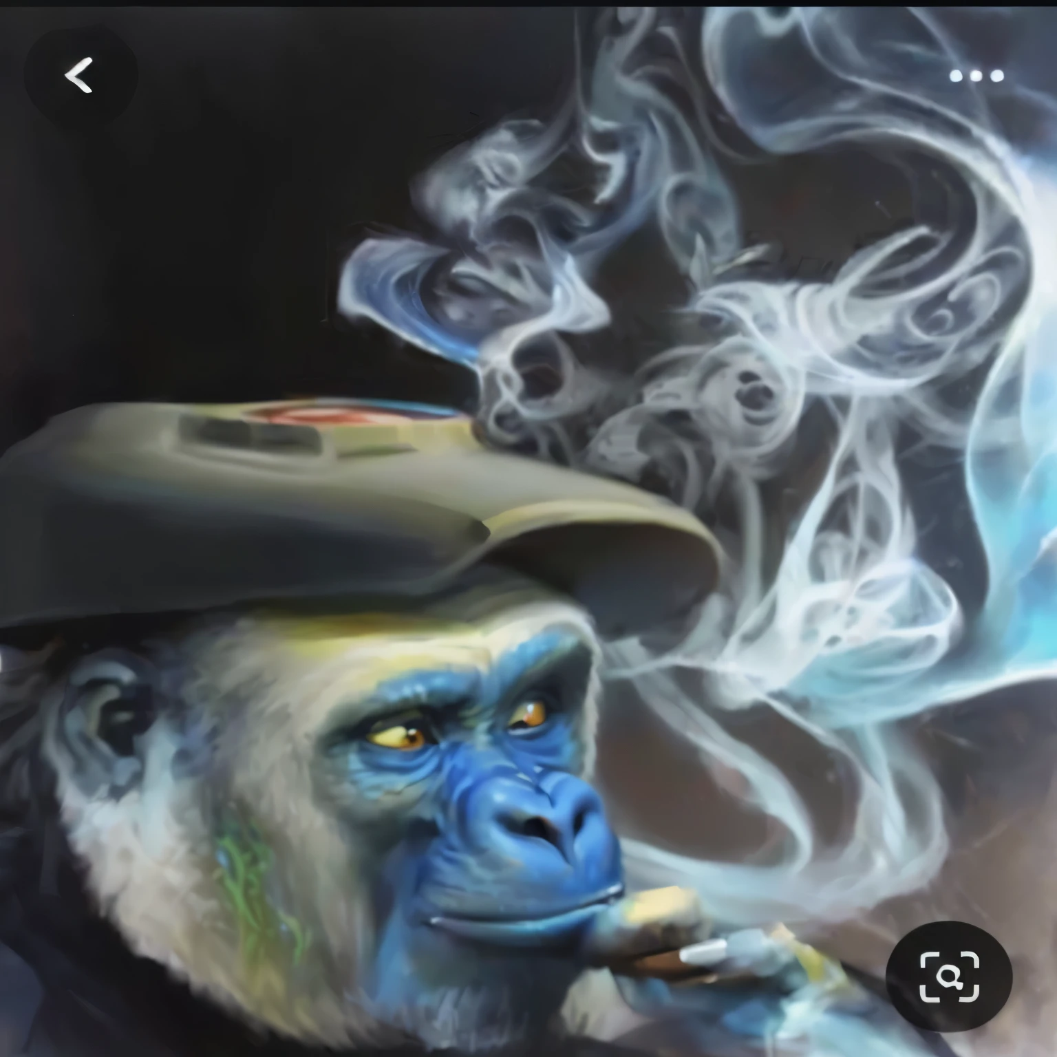 pintura de un gorila fumando un cigarrillo con un sombrero, mono aburrido nft, an Airbrush painting, Airbrush painting, inspirado en Alex Petruk APe, airbrushed artwork, ahumado, arte de humo, Airbrush painting, airbrush art, obras de arte de muy alta calidad, arte asombroso, pintura de android jones, arte del cepillo de aire, soft airbrushed artwork