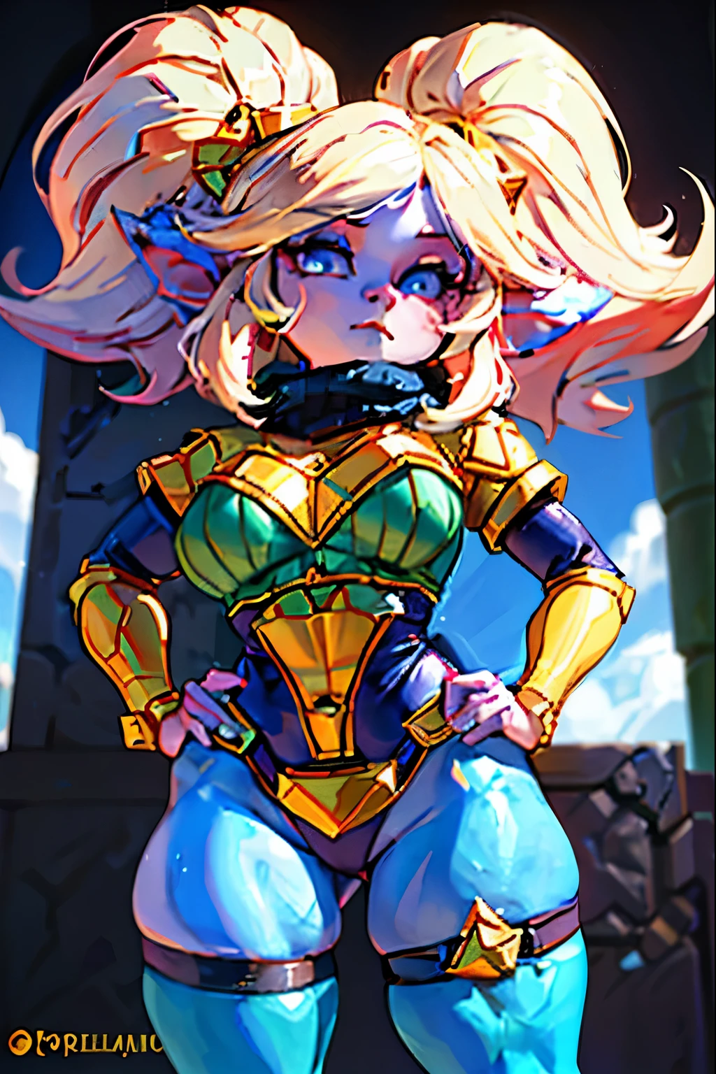 Mujer con cuerpo corporal completo , cuerpo detallado tetas grantes, gran figura, ultra detallado, Modelo de belleza, coqueta, cuerpo expuesto, cuerpo completo league of legends poppy 