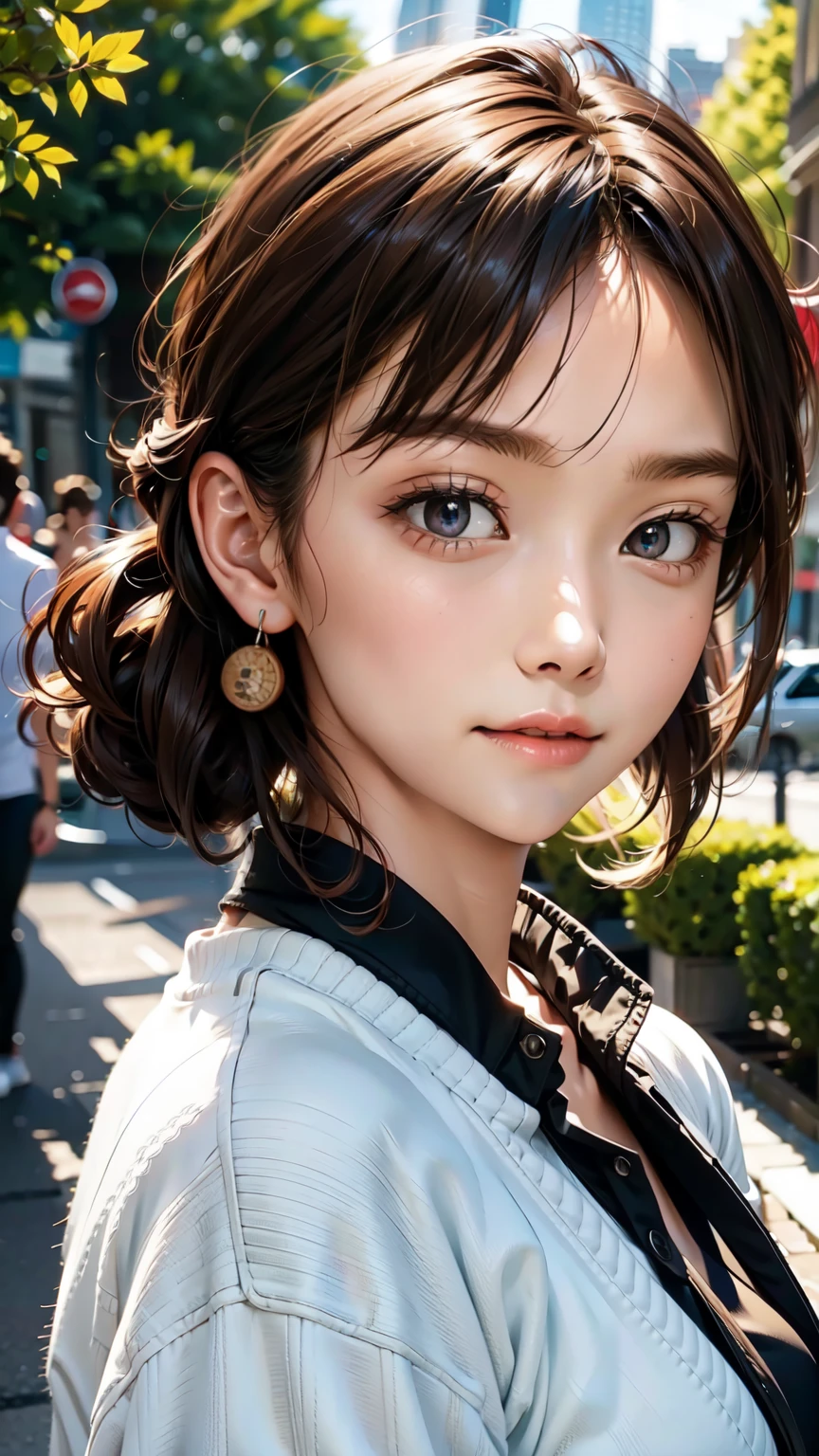 (Random Location),(Random Hairstyles),(Movie-like scene,Best image quality,(8k), Ultra-realistic, 最high quality, high quality, High resolution, high qualityな質感, Attention to detail, beautiful, detailed, Extremely detailed CG, detailedなテクスチャ, Realistic facial expressions, masterpiece, in front, dynamic, bold), ((round face:1.4))