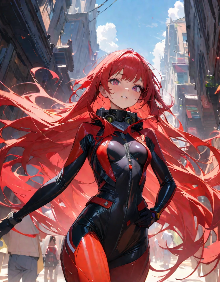 An absurd solution, High resolution, (masterpiece: 1.4), 超detailed, One young woman, Short Red Hair, Pilot Suit, princess, I'm sitting in a very small, enclosed mecha control room, looking out the window., The window allows you to see the blue planet in space (1.5), The expression is excited, The mecha control room is in space、(highest quality、masterpiece、High resolution、detailed)、animeスタイル、Flat Style、(Shining Eyes、detailed美しい顔), BREAK,1 girl、Extremely detailed official moe anime art、(The Shining), Best lighting, Best Shadow、High saturation,Dynamic Angle、anime