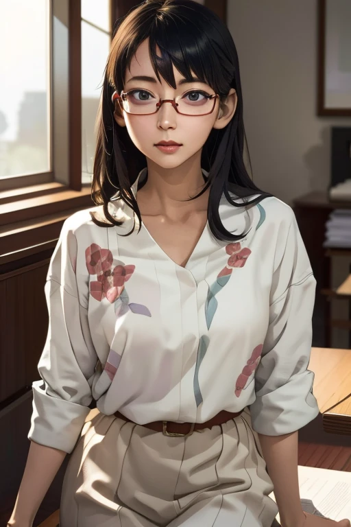 (masterpiece, highest quality), One Girl,  Satou, Satou, Glasses, 赤いフレームのGlasses, Sailor suit, Satou, Glasses, 赤いフレームのGlasses, 