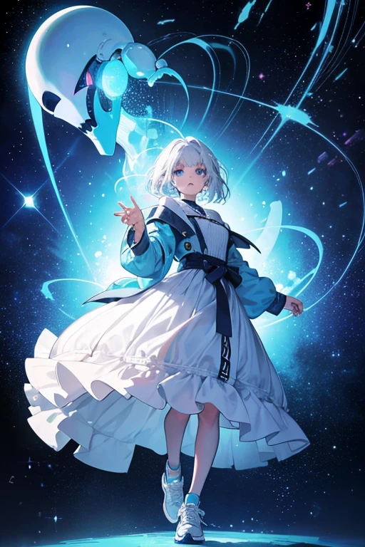 Addison had abnormal white hair as a result of having no stardust powers, that she hid under a blonde wig via her parents' orders, but in the middle of the first film, she embraces it during the song "Stand". Addison has fair skin and always seems to wear sneakers, a skirt, and bright colors. She now has blue hair as she learns of her alien heritage and wears alien clothes, embracing her new found-self and her people. SPARKLE; GLITTER