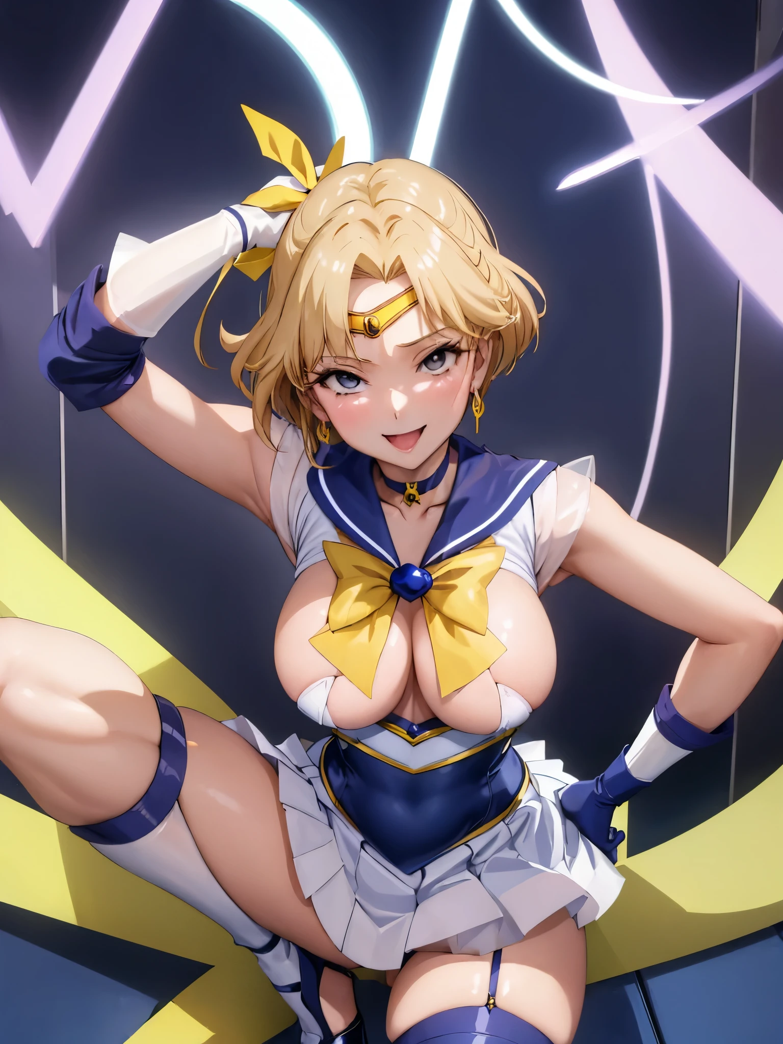 、(highest quality:1.1), (masterpiece:1.4), (Absurd:1.0), Portraiture, close,
1, Sailor Uranus, KizukiAi,, Big and ample breasts, Aqua Eye, blonde, Sailor Warrior Uniforms, Sailor collar, Chest Bow, Yellow Ribbon, 魅力的なskirt, White elbow gloves, By the pool, (smile:1.2), Looking at the audience, Erect nipples、Showing panties、超ミニskirt、Micro Panties、(Dynamic pose:1.2)、(Downから見る:1.2)、、belly button、Spread your legs.(Browsing Caution:1.2)、(Down :1.2)、Focus between the legs、Dynamic Angle、Masterpiece, highest quality,
Very detailed, Super detailed, 4K,
(Sharp sketches, figure:1.1),
(Perfect Anatomy),
(Perfect Fingers, Perfect hands:1.4),
OL、beautiful girl、OutAre standing style、Nice body、glamorous、Big Breasts、navy blue business suit、skirt、Garter belt and black 30 denier stockings、High heels、office、Are standing、The whole body is visible