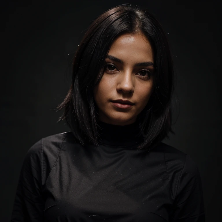 Mulher, cabelo preto,liso,cyber, Night, dark