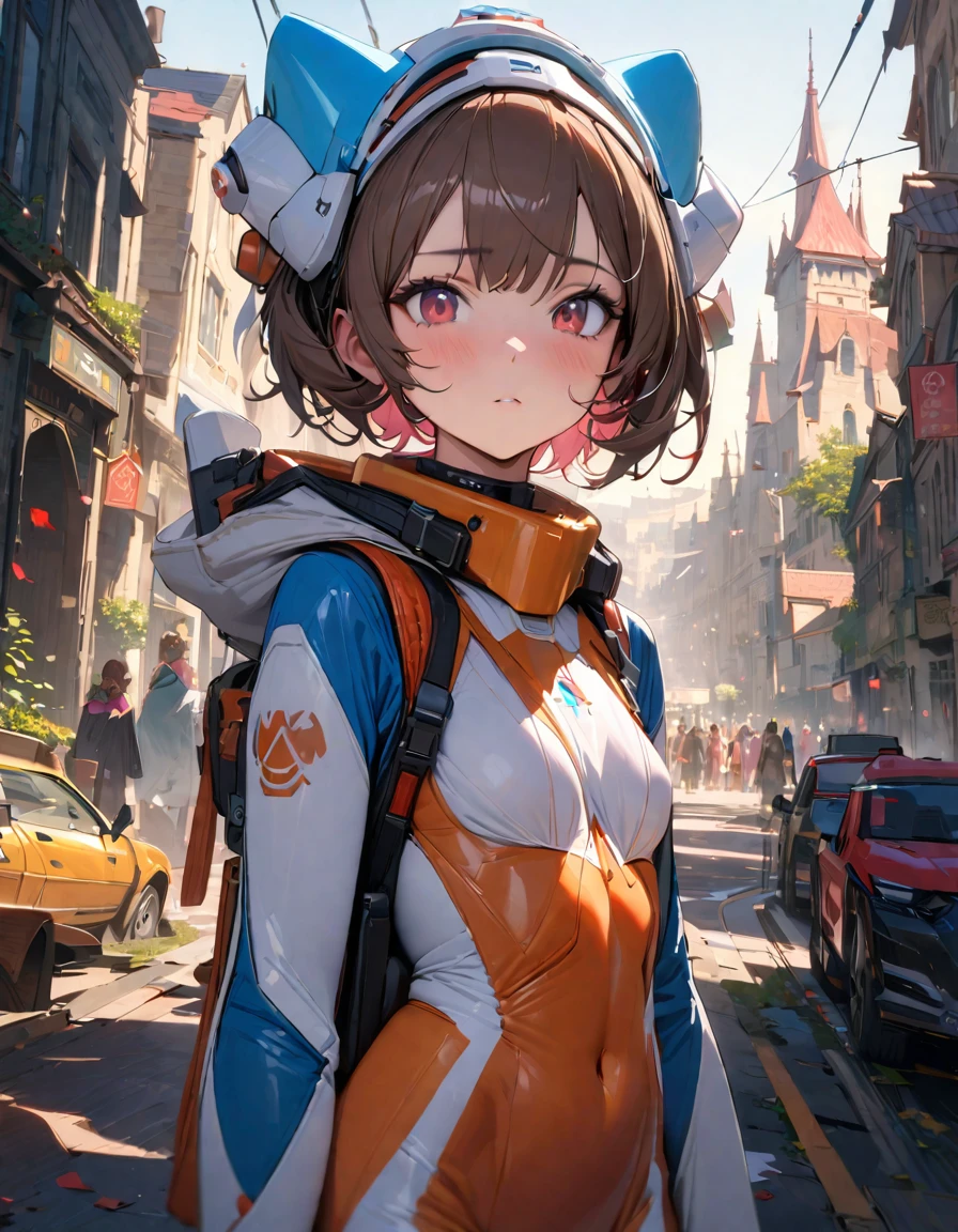 An absurd solution, High resolution, (masterpiece: 1.4), 超detailed, One young woman, Short chestnut hair, Pilot Suit, princess, I&#39;m sitting in a very small, enclosed mecha control room, looking out the window., The window allows you to see the blue planet in space (1.5), The expression is excited, The mecha control room is in space、(highest quality、masterpiece、High resolution、detailed)、animeスタイル、Flat Style、(Shining Eyes、detailed美しい顔),  BREAK,1 girl、Extremely detailed official moe anime art、(The Shining), Best lighting, Best Shadow、High saturation,Dynamic Angle、anime