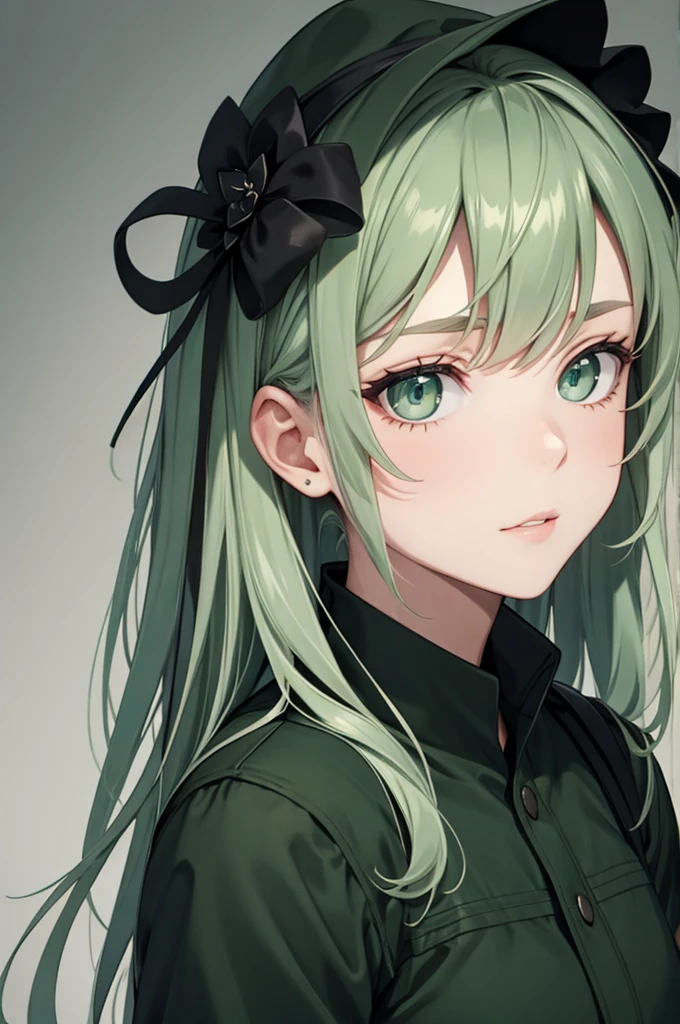 dark green eyes