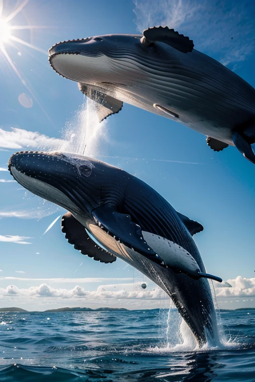 make a big whale in the sea