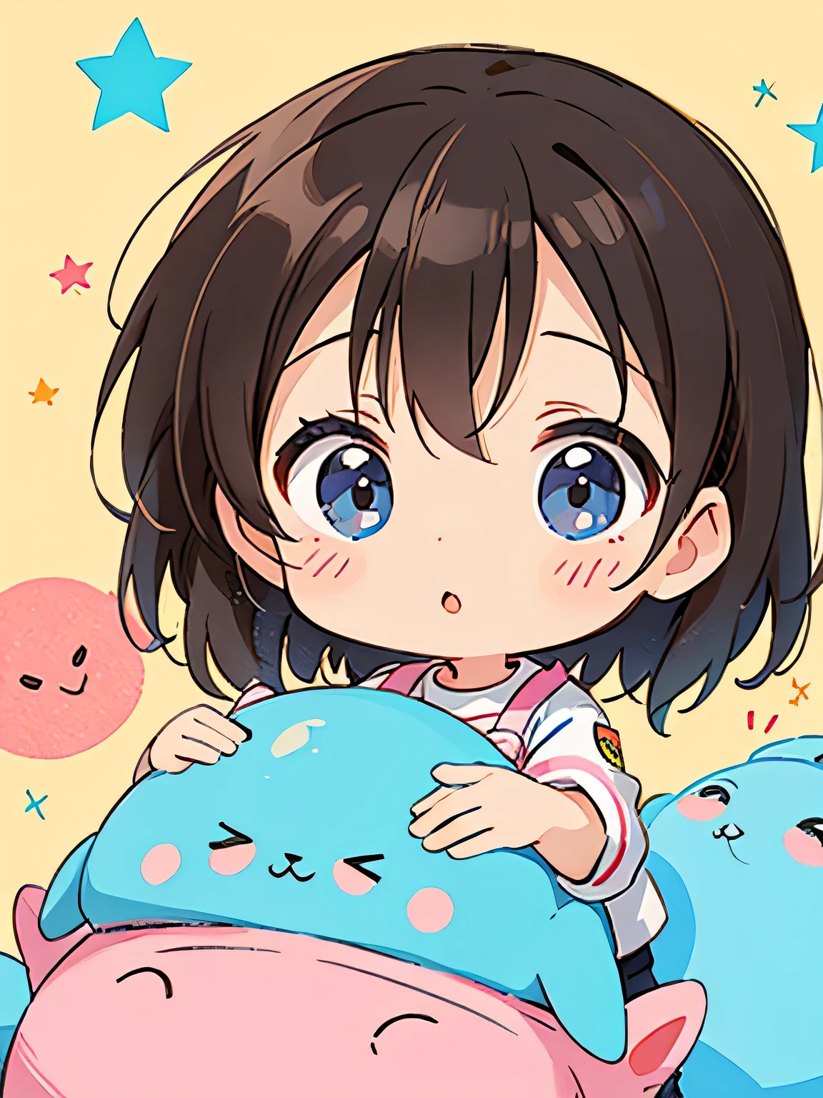 Ai Yazawa style, Kawaii Design, Chibi、Cute Alien, shooting star