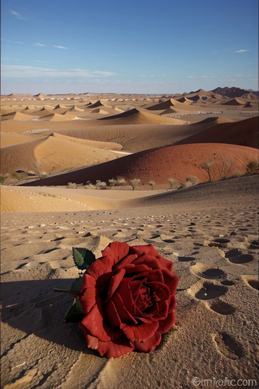 rosa vermelha no deserto