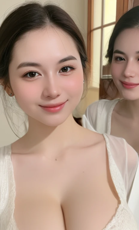 (realistic、masterpiece、Best Quality、8K、highres、white background, high resolution:1.3)、1 chubby girl:1.3)、(smile,show teeth), ((((very very gigantic sagging breasts:1.3))))、looking at viewers, black lace bikini、pale white skin、very blond hair ,very pale skin, ivory pale skin, very white skin, pale skin, very pale white skin, very pale white skin,white skin and pale porcelain, white and pale skin, fair and pale skin!!, long hair, looking at viewers、super fine face and eyes、long hair、 ((full breasts:1.3)), indoor、 upper body、
