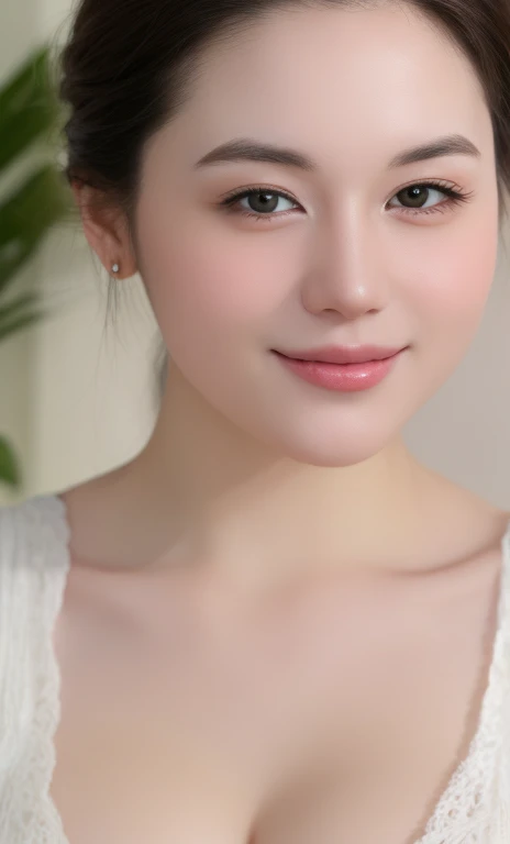 (realistic、masterpiece、Best Quality、8K、highres、white background, high resolution:1.3)、1 chubby girl:1.3)、(smile), ((((very very gigantic sagging breasts:1.3))))、looking at viewers, black lace bikini、pale white skin、very blond hair ,very pale skin, ivory pale skin, very white skin, pale skin, very pale white skin, very pale white skin,white skin and pale porcelain, white and pale skin, fair and pale skin!!, long hair, looking at viewers、super fine face and eyes、long hair、 ((full breasts:1.3)), indoor、 upper body、