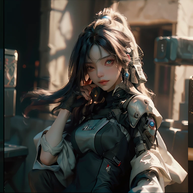 ((highest quality)), ((masterpiece)), (be familiar with:1.4), 3D, Beautiful cyberpunk woman image,HDR (High Dynamic Range),Ray Tracing,NVIDIA RTX,Super-resolution,Unreal 5,Scattered beneath the surface,PBR Texturing,Post-processing,Anisotropic Filtering,Depth of written boundary,Maximum clarity and sharpness,Multilayer Texture,Albedo and Specular Maps,Surface Shading,Accurate simulation of light-matter interactions,Perfect proportions,Octane Rendering,Two-tone lighting,Wide aperture,Low ISO,White balance,Three-part method,8K RAW,