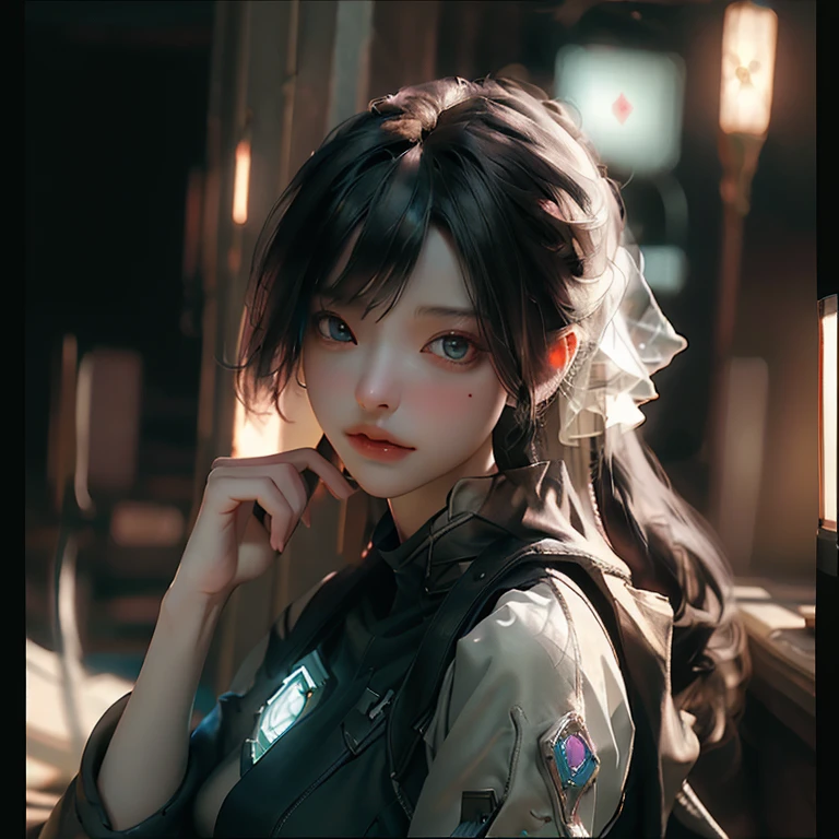 ((highest quality)), ((masterpiece)), (be familiar with:1.4), 3D, Beautiful cyberpunk woman image,HDR (High Dynamic Range),Ray Tracing,NVIDIA RTX,Super-resolution,Unreal 5,Scattered beneath the surface,PBR Texturing,Post-processing,Anisotropic Filtering,Depth of written boundary,Maximum clarity and sharpness,Multilayer Texture,Albedo and Specular Maps,Surface Shading,Accurate simulation of light-matter interactions,Perfect proportions,Octane Rendering,Two-tone lighting,Wide aperture,Low ISO,White balance,Three-part method,8K RAW,