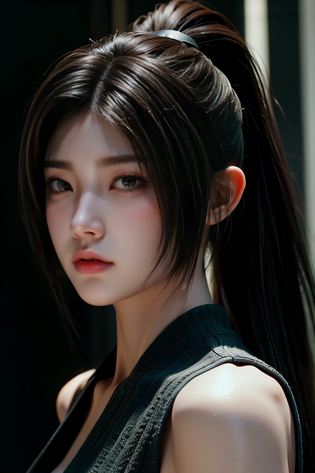 (RAW photo, 4k, masterpiece, high resolution, extremely complex) (realistic: 1.4), cinematic lighting
1 Girl, Single Focus, Summer Noon, Hot, 1990s \ (Style), Resident Evil style scene