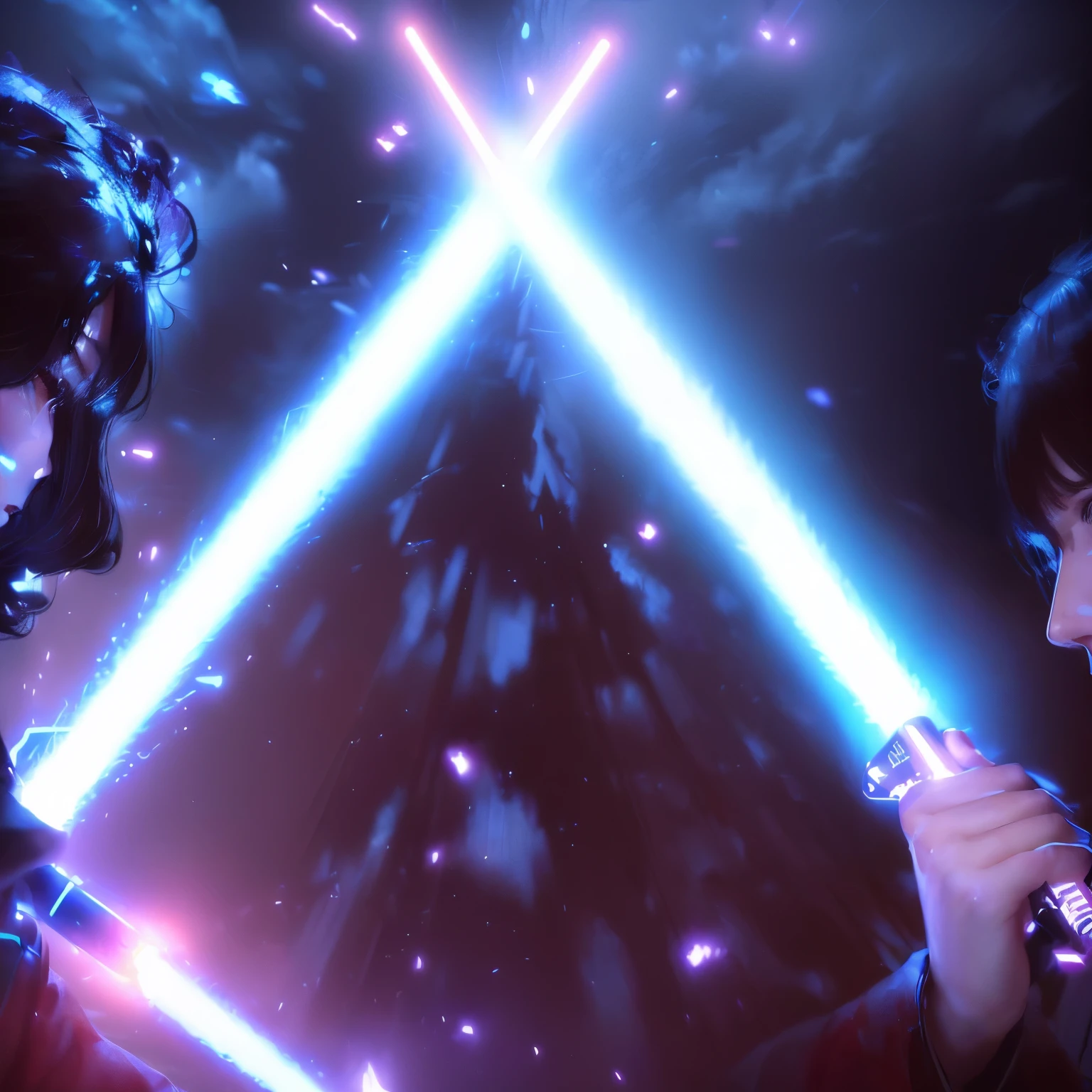 一名女子和一名男子手持Lightsaber对峙, Ray and kylo ren, A dramatic duel of fate, lightsaber duel, in the star wars sequels, Lightsaber, Swallow and eat, star wars movie, Ray, 卡尔持续Lightsaber壁纸, the Swallow and eat, Movie promotional images, 拿着红色Lightsaber, 没有Lightsaber