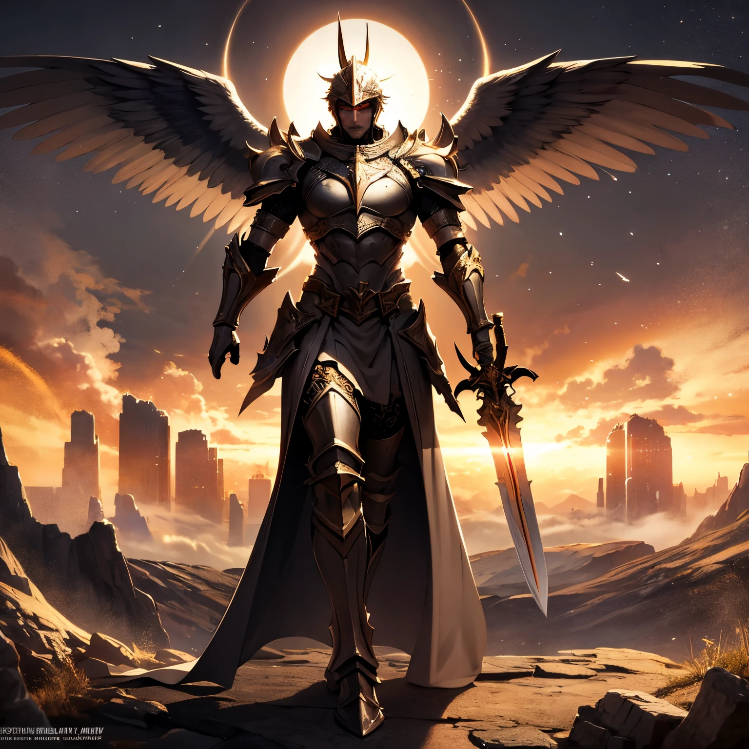The Angelic Supreme Warrior, clad in celestial armor, wields a radiant sword with grace and purpose. Their presence exudes power and compassion, a beacon of hope in the face of darkness.