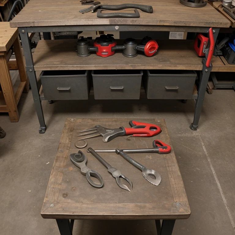Iron table to store tools measuring 40 x 60