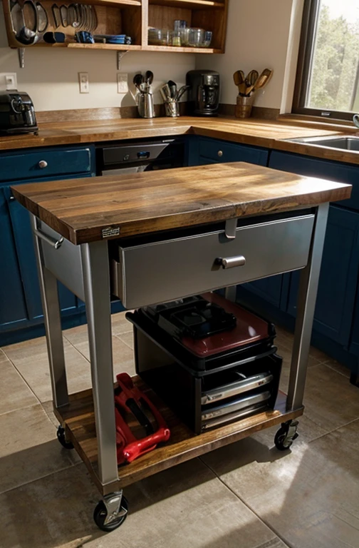 60 x 40 iron table to store tools with a single drawer