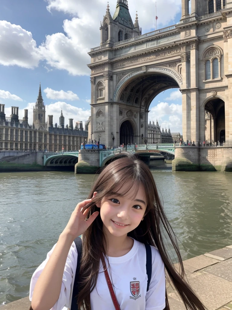 High school girls on a trip to England、Looks like a lot of fun、London Sightseeing、Everything sparkles、Beautiful scenery、Cute girl、