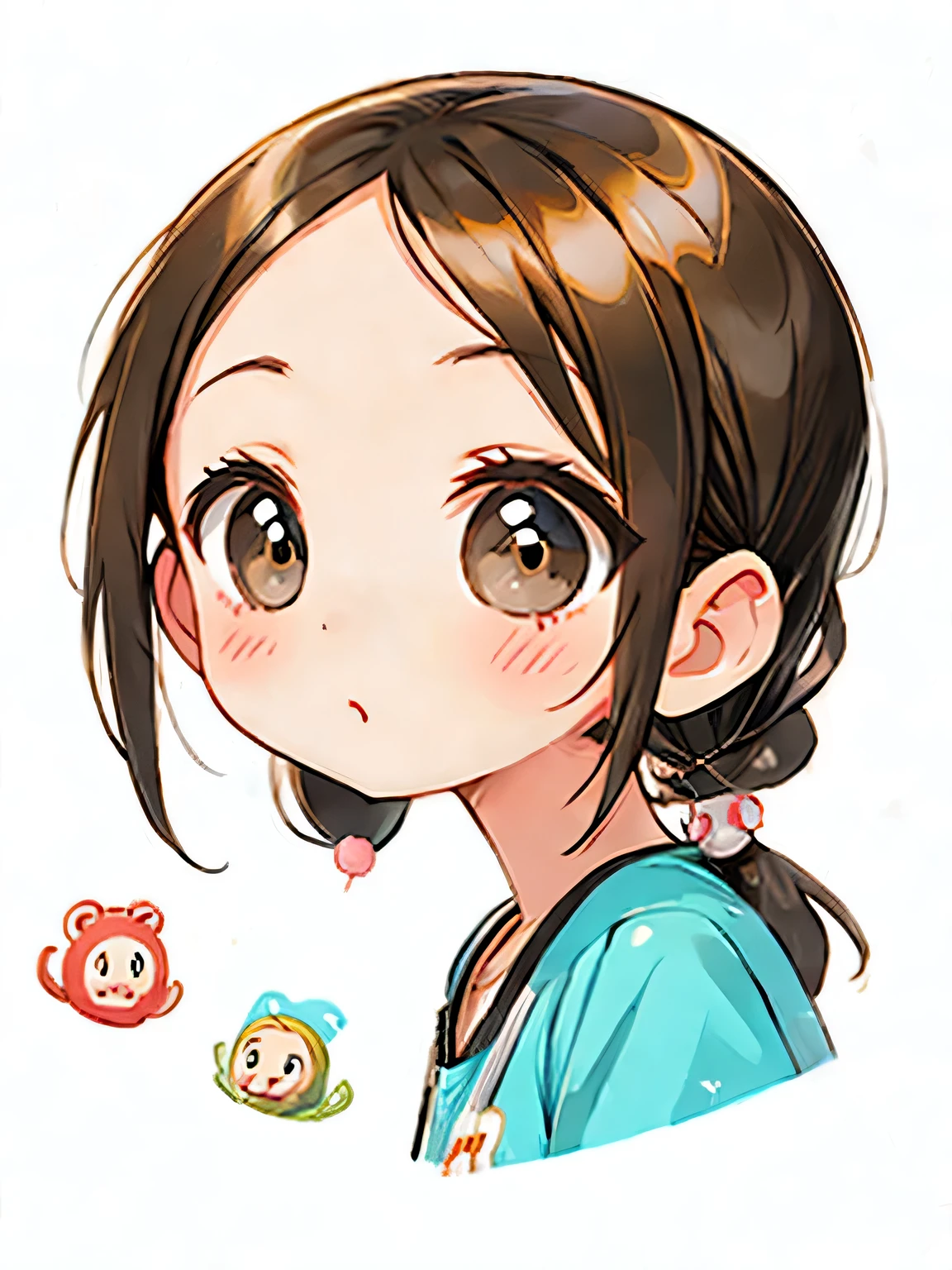Ai Yazawa style, Kawaii Design, Chibi girl monkey, monkey Forest