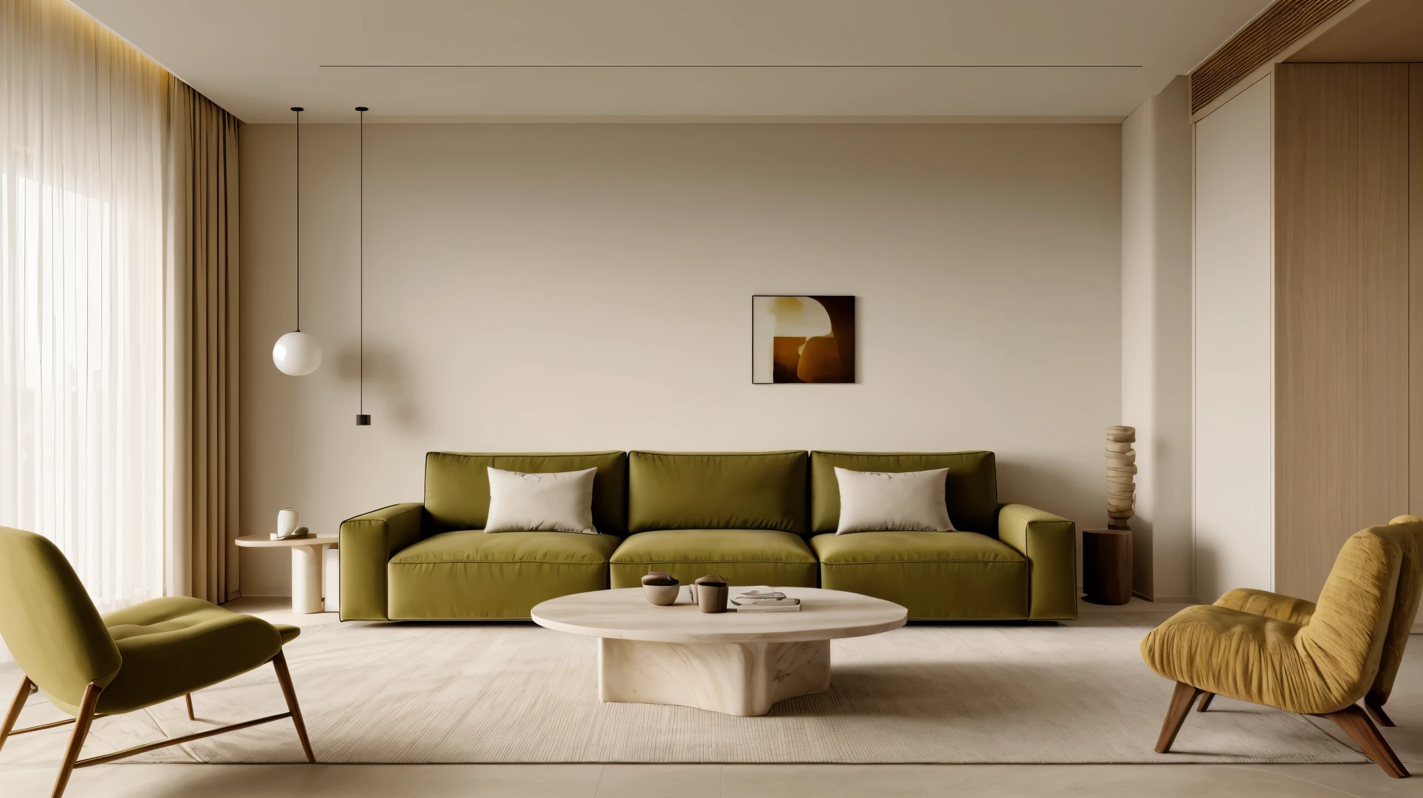 Interior design, ohty_cream_style, livingroom, sunlight, best quality, masterpiece