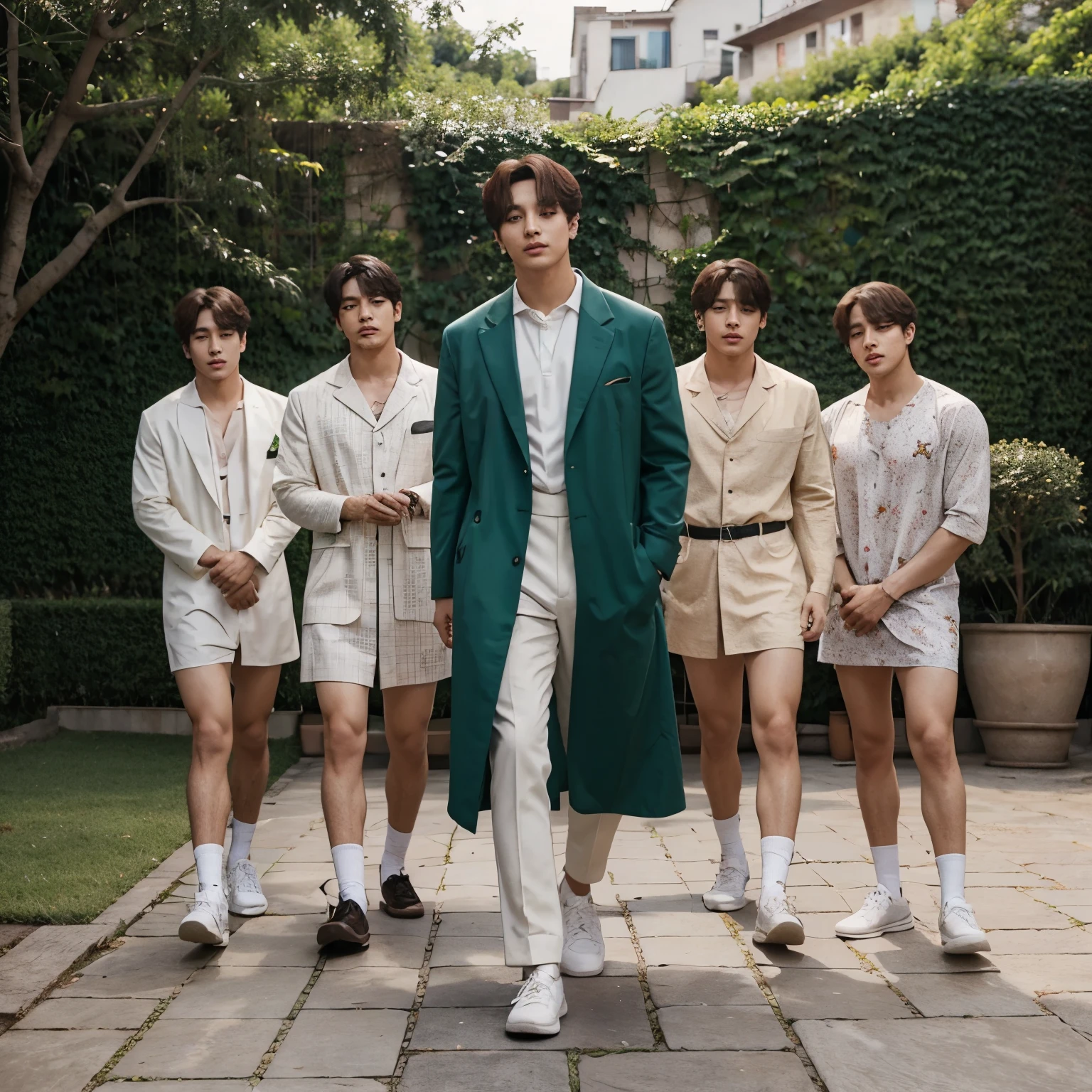 Jungkook do grupo BTS utilizando roupa de jardinagem
