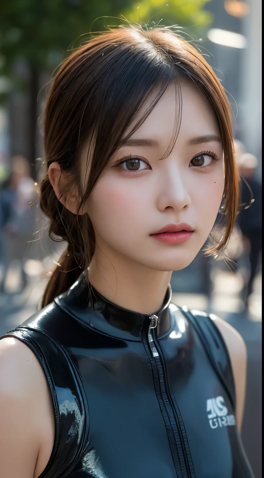 (1 girl)、highest quality、masterpiece、Super A high resolution、(Photorealistic:1.4)、Raw photo、1 girl、Wet Hair、sweating、(Zhao is wearing a latex wetsuit)、Diving Woman、Long sleeve、 、Latex gloves、Portrait、shadow、Octane Rendering、8K、Super sharp、metal、Intricate decorative details、City Details、Very intricate detail、Realistic Light、(Mysterious look)、Shining Eyes、To the camera、Small LED、Close-up