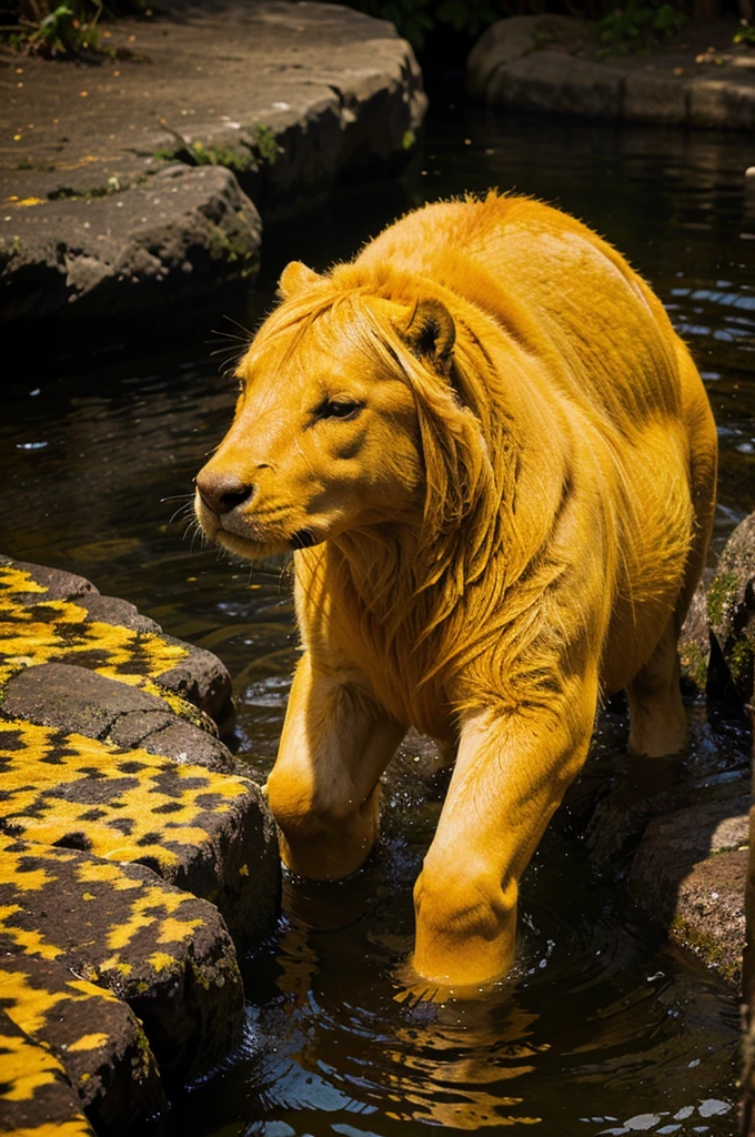 Animal de agua ficticio de color amarillo