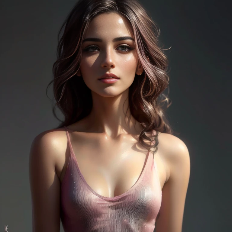 Arabic style portrait of a woman with pink top and black background, realistic Digital Painting, glossy Digital Painting, Smooth. Digital Painting, photorealistic Digital Painting, ultra realistic Digital Painting, Realistic Digital Art 4K, Realistic Digital Art 4K, realistic digital illustration, Highly realistic digital art, Low level of detail. Digital Painting, hyperrealistic Digital Painting
