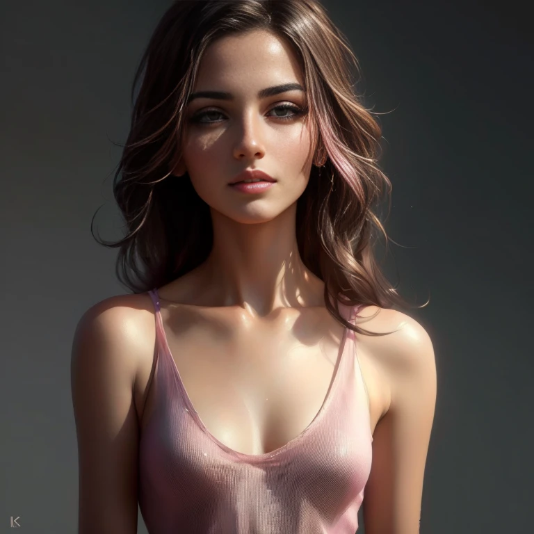 Arabic style portrait of a woman with pink top and black background, realistic Digital Painting, glossy Digital Painting, Smooth. Digital Painting, photorealistic Digital Painting, ultra realistic Digital Painting, Realistic Digital Art 4K, Realistic Digital Art 4K, realistic digital illustration, Highly realistic digital art, Low level of detail. Digital Painting, hyperrealistic Digital Painting
