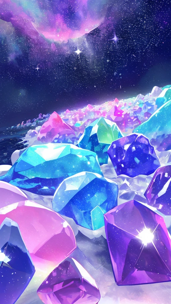 Colorful, large gems fell from the sky universe background No people needed Dream Cute pastel colour Sparkling