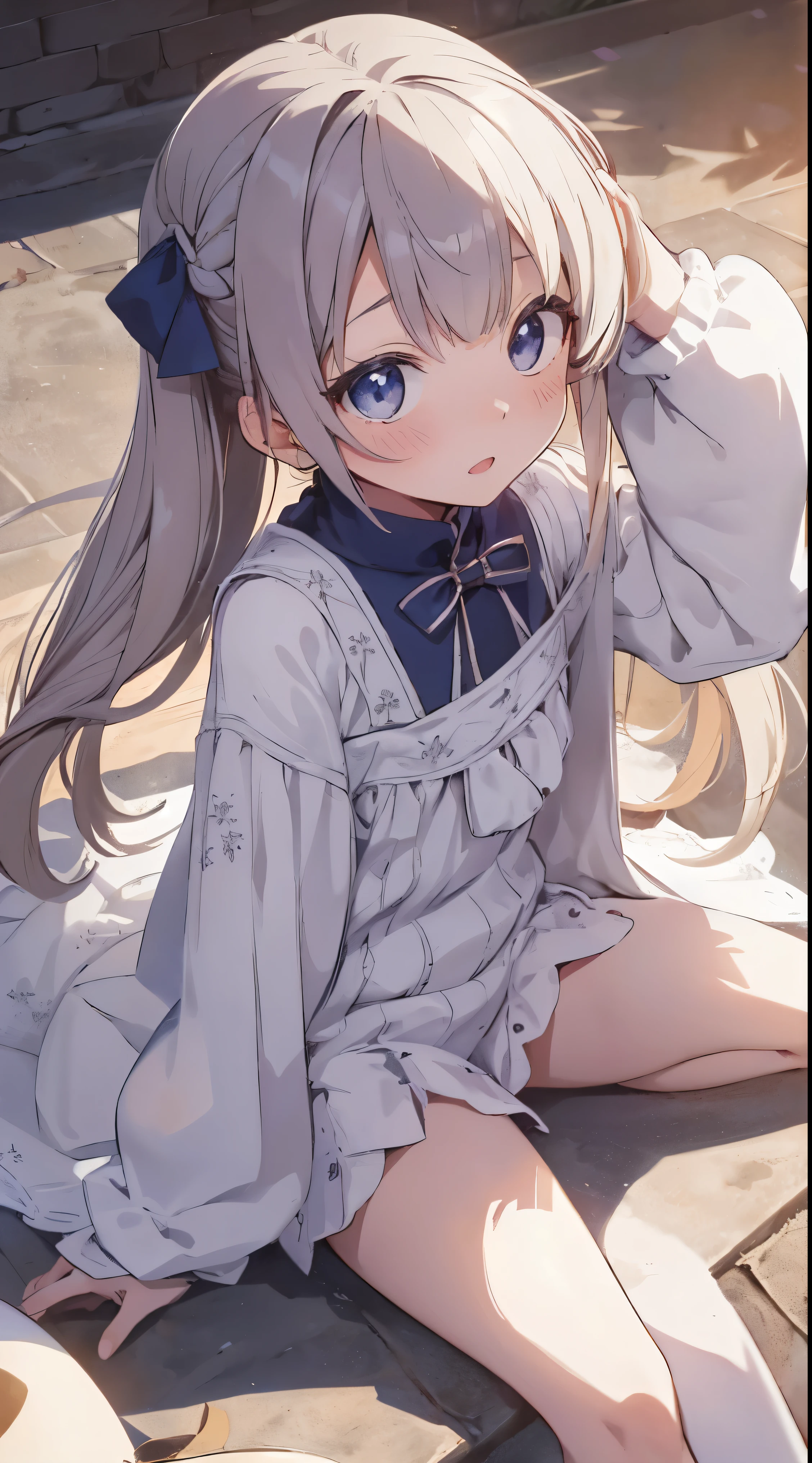 Masterpiece、Highest quality、highest quality、 ((((Petite))))、((Embarrassed))、Shiny hair quality、Small face、Super detailed, beautiful, wide eyes、Ultra-detailed, clear and beautiful faces、(cute illustration:1.2), High-resolution, ultra-detailed, best quality, embarrassed、Thighs