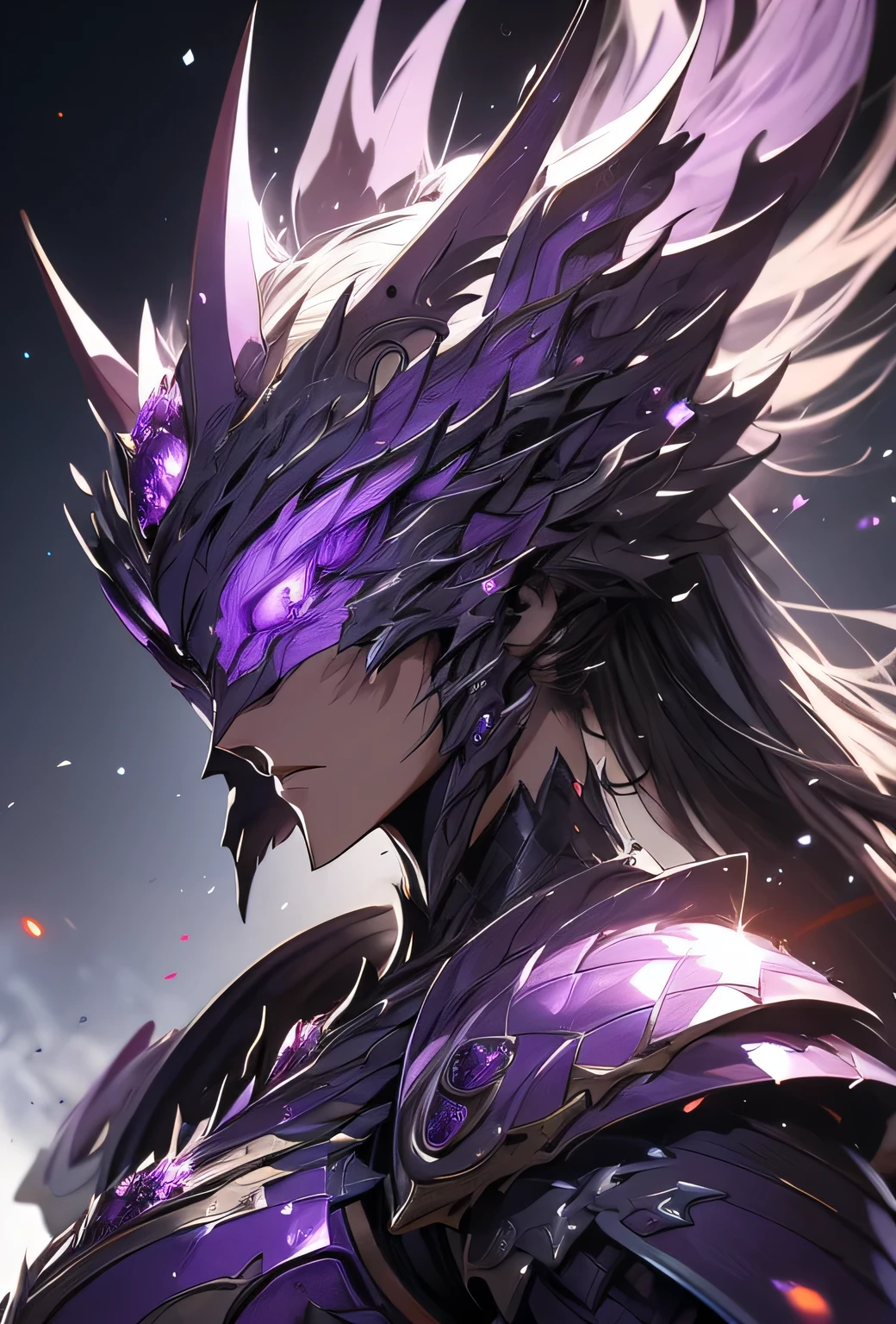 Anime, amethyst armor , 8k resolution, highly detailed, anatomically correct, sharp image, digital painting, concept art