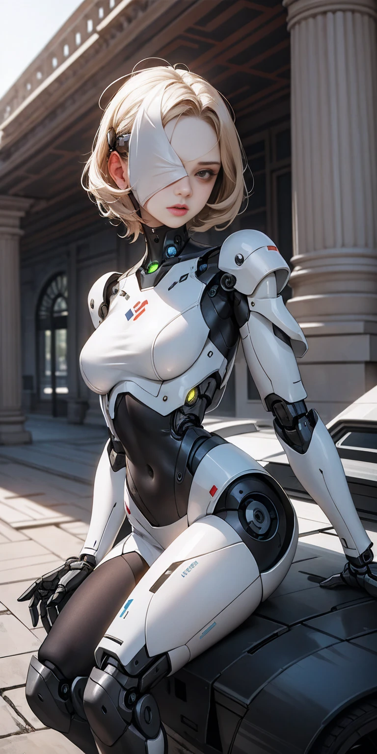 There is a woman in a robot suit posing next to an ancient building, Beautiful white girl half cyborg, Cute cyborg girl, Beautiful girl cyborg, Perfect Robot Girl, Cyborg girl, Young cyborg grady, Beautiful Female Robot, Beautiful robot woman, cyborg girl, perfect cyborg female, porcelain cyborg, Female robot, Beautiful cyborg images