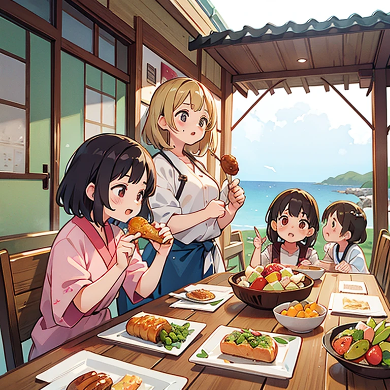 Girls on a foodie trip in Okinawa