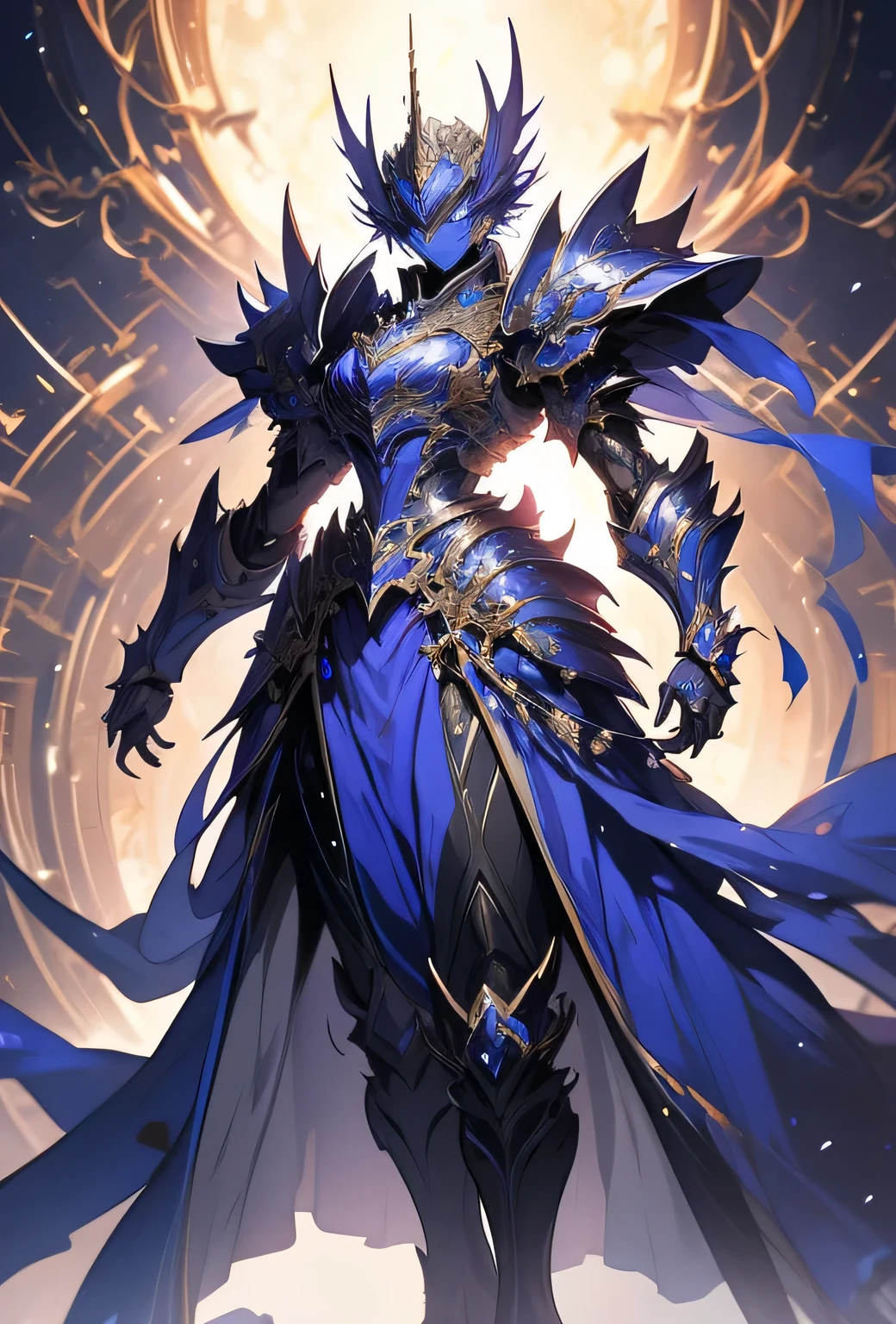 Anime, Tanzanite armor , 8k resolution, highly detailed, anatomically correct, sharp image, digital painting, concept art