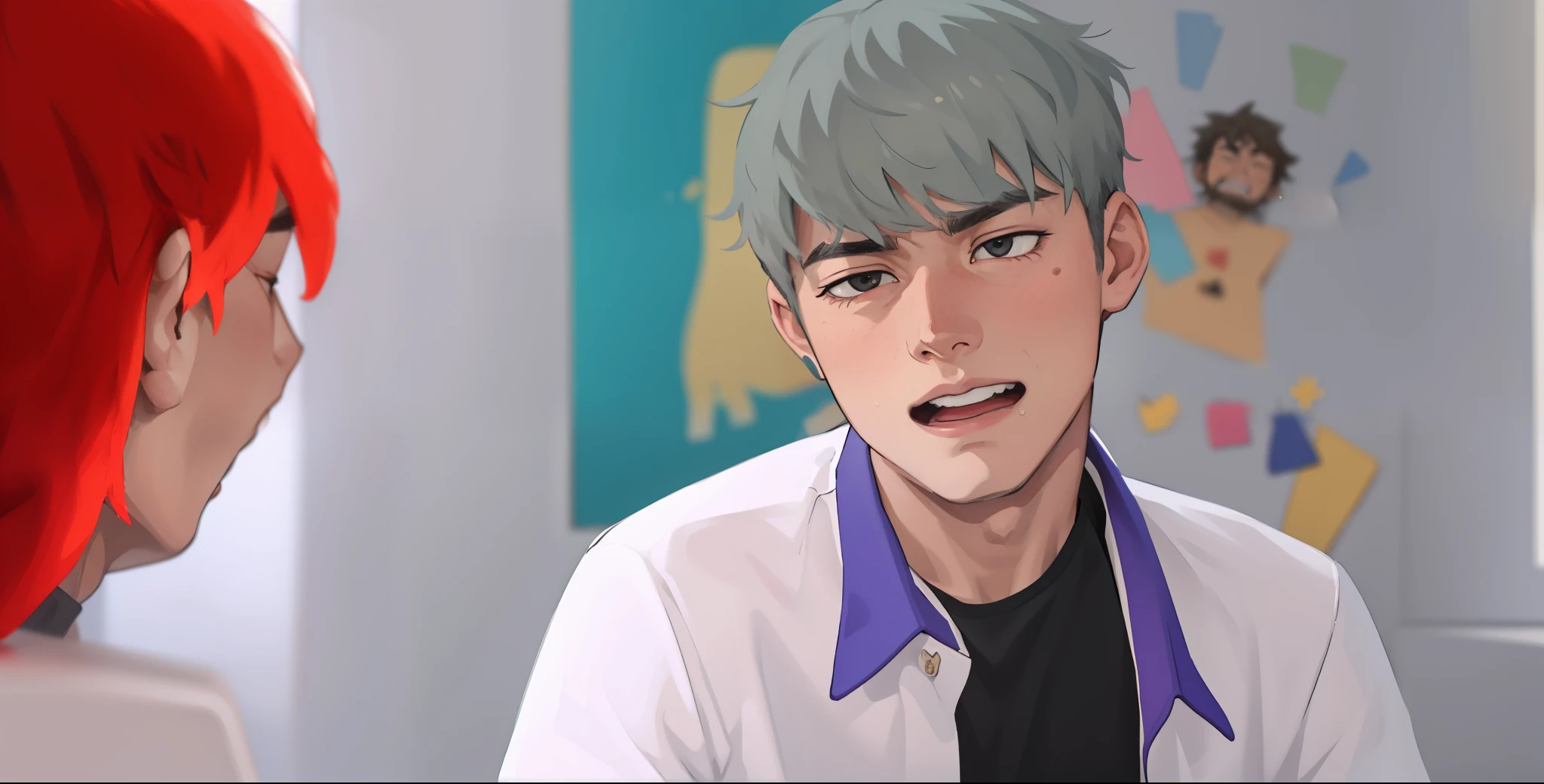 The 20-year-old man cannot believe what he hears, he is upset and says no, he is lying, he shouts.