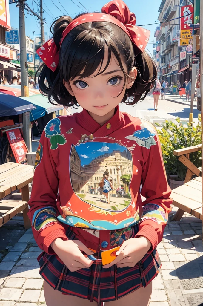 (masterpiece, best quality:1.1),
(popart style),flat color,(girls),cute face,tween,enjoy trip,(Napoli),Italy, beautiful detailed scenery, beautiful lighting,very happy,dynamic pose,photographic portrait, sharp,Illustration by okama,
