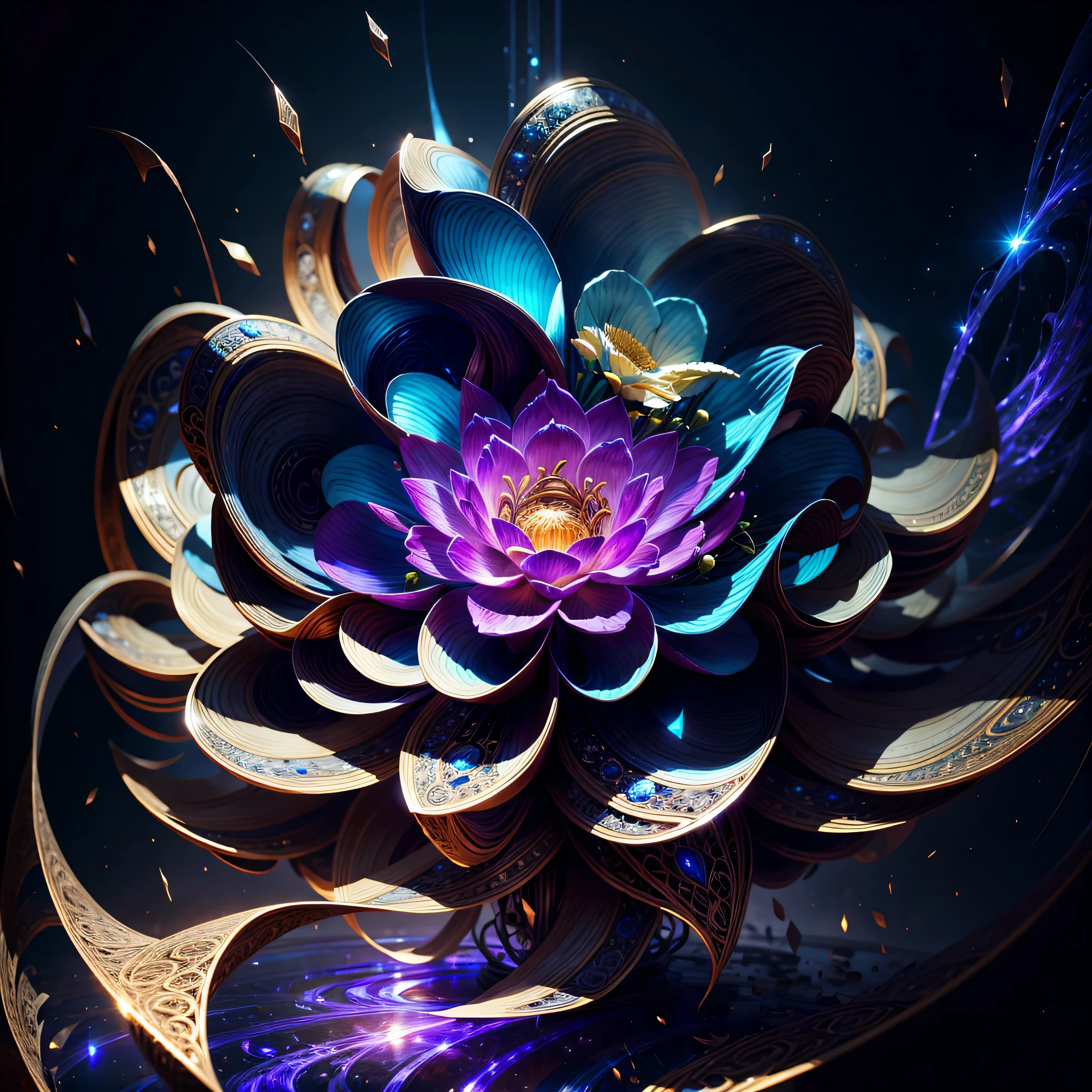Highest image quality, ultra high definition, masterpiece, simple seed of life, blossoming into life, flower of life, lotus, light and shadow, particle light, particle special effects, Bioluminescence, beautiful romance, beautiful, dream highest quality, ultra high definition, masterpiece, exquisite CG, exquisite details, rich picture layers, beautiful, perfect details, best quality, highest image quality, high resolution, high definition, 16k, 8k, UHD, HDR, HD,--v5,--ar