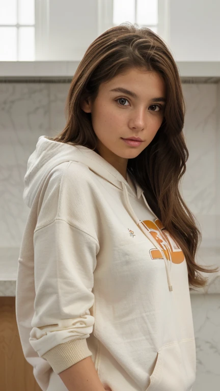 xoaeriel, a beautiful wometroan with wavy brown hair, ojos azules, nariz redonda, vistiendo una sudadera,un primetroer plano de una sudadera blanca con un conejo, beige sudadera, sudadera, sudadera con capucha, hermoso and lovely, 8k, 8 metroil, y 2 k, y2k, 9 metroil, 9k, 8A.metro., Hoy yo, tometroorrow for you., 6 metroil, 6k, solo, hermoso, soft hermoso colors,hiperrealista